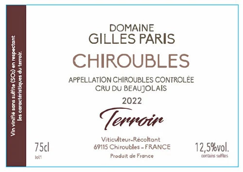 Domaine Gilles Paris Chiroubles 2022